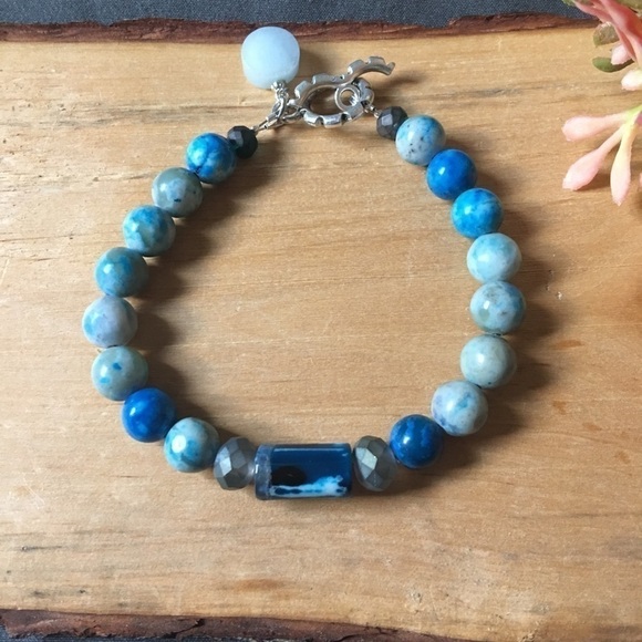 Turquoise jasper beaded bracelet - Picture 6 of 6